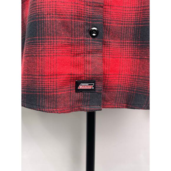 NWT Dickies Women’s Red & Black Plaid Flannel Shirt Size Small - Picture 3 of 10